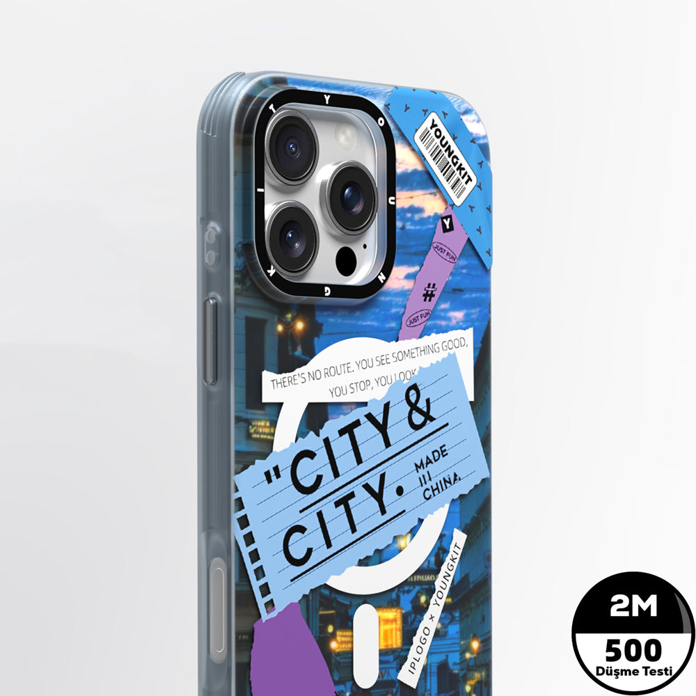 Apple iPhone 15 Pro Kılıf M-safe Şarj Özellikli Youngkit A-City Serisi Kapak