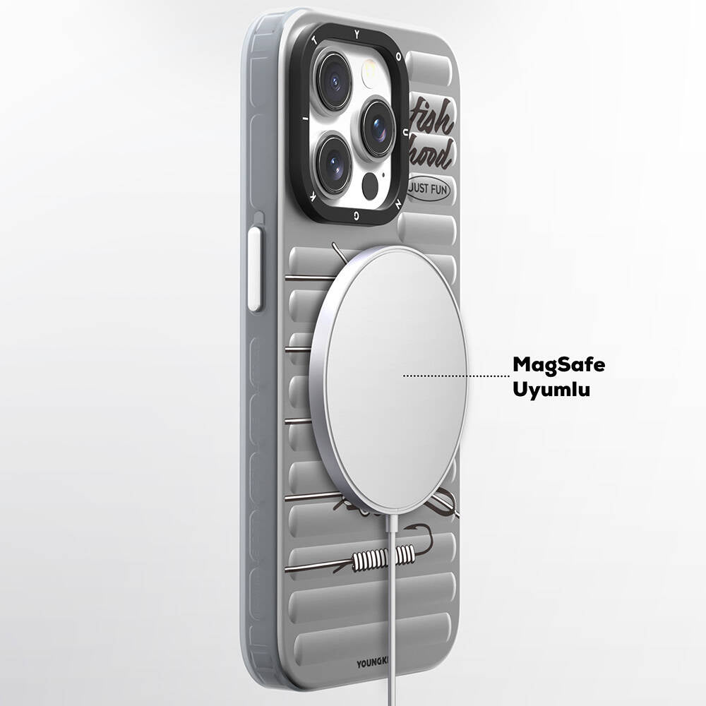 Apple iPhone 15 Pro Kılıf M-safe Şarj Özellikli Youngkit Fishing Serisi Kapak