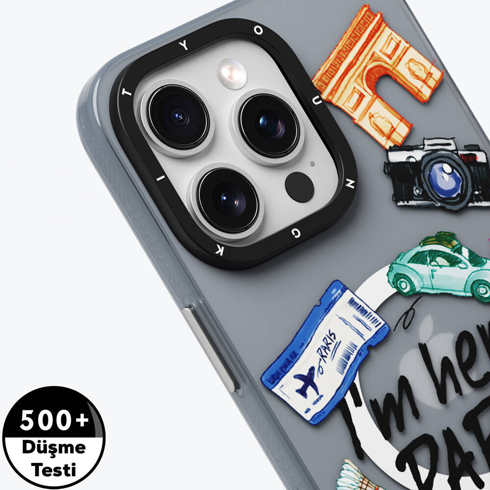 Apple iPhone 15 Pro Kılıf M-safe Şarj Özellikli Youngkit in Paris Serisi Kapak