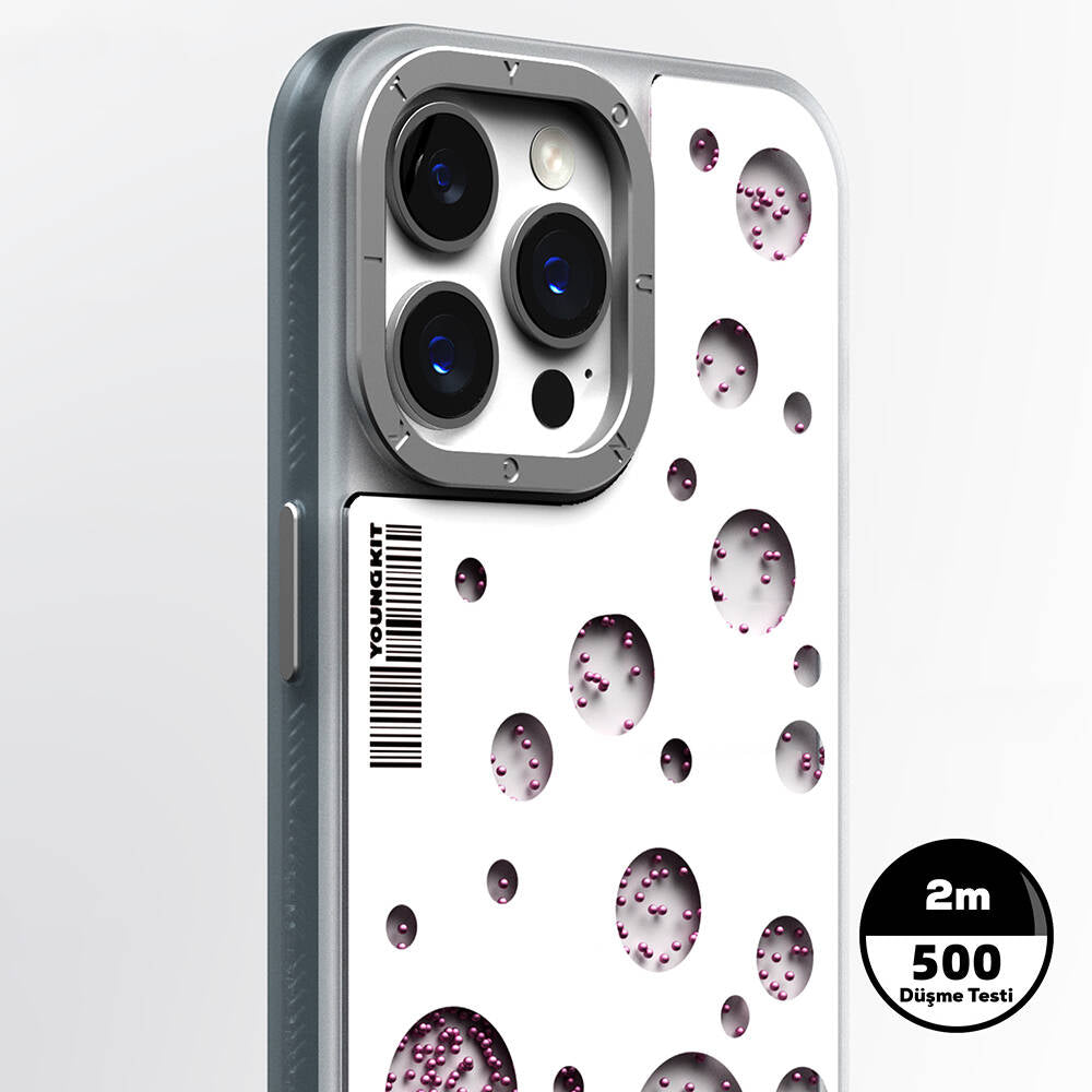 Apple iPhone 15 Pro Kılıf M-safe Şarj Özellikli Youngkit Quicksand Beads Serisi Kapak