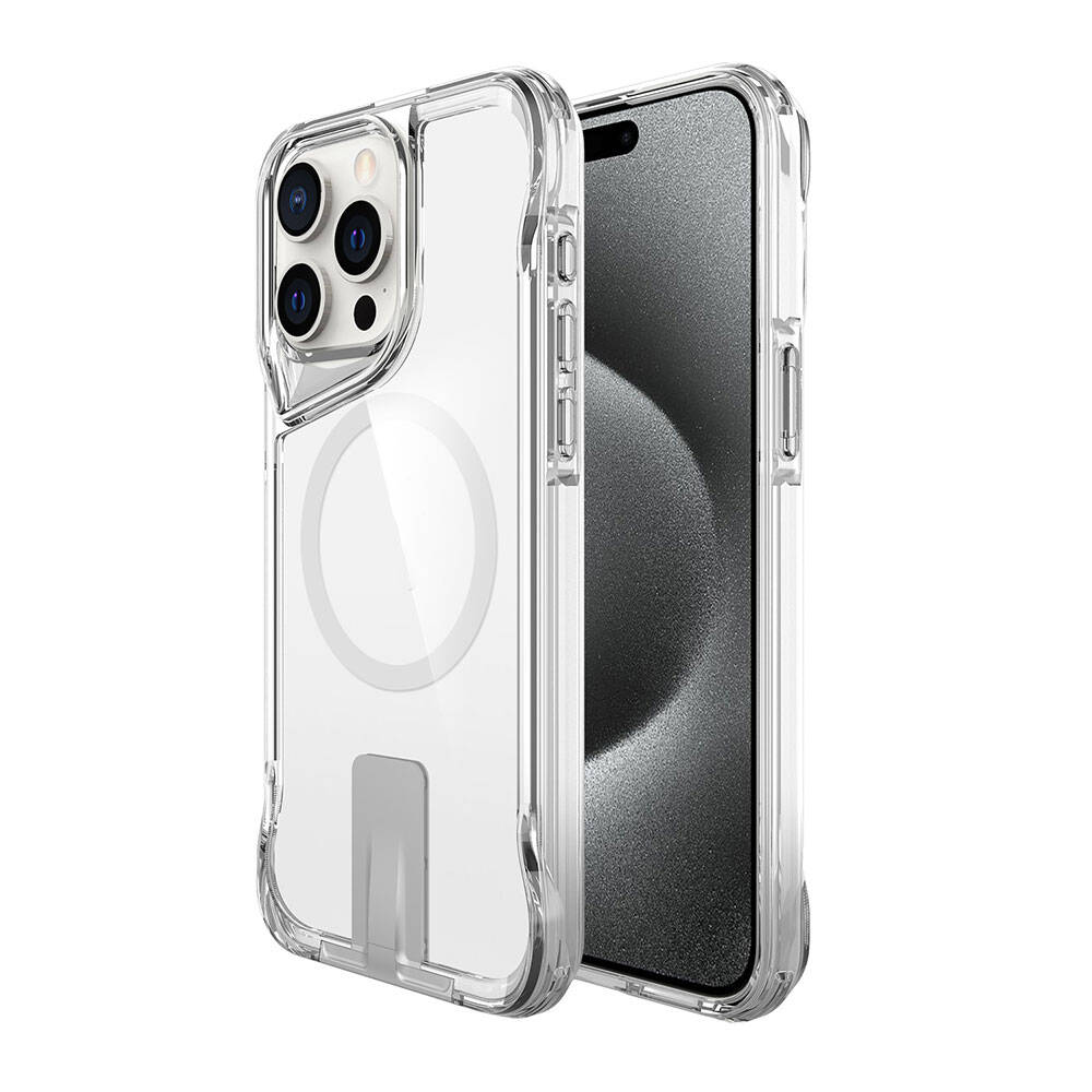 Apple iPhone 15 Pro Kılıf M-safe Şarj Özellikli Zore T-Max Standlı Kapak