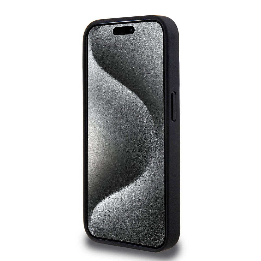 Apple iPhone 15 Pro Kılıf Mercedes Benz Orjinal Lisanslı M-safe Şarj Özellikli Mühürlü Yıldız Desenli ve Logolu Deri Kapak