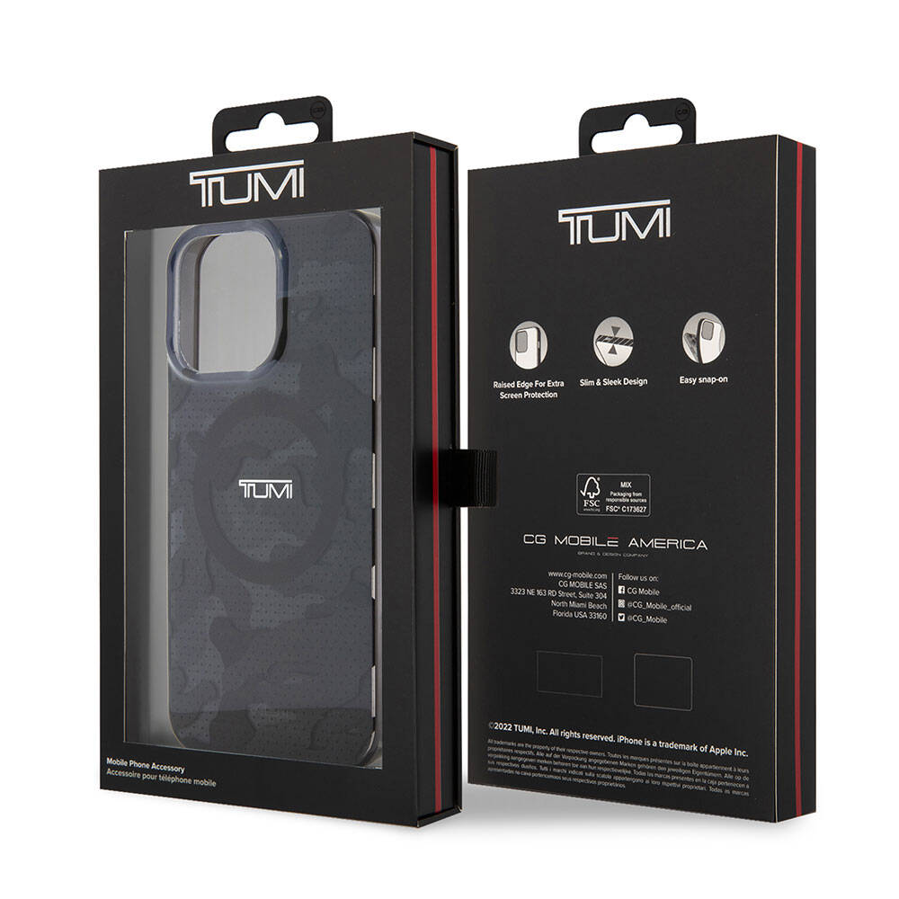 Apple iPhone 15 Pro Kılıf TUMI Orjinal Lisanslı M-safe Şarj Özellikli PC TPU Çift Katmanlı Kamuflaj Desenli Kapak