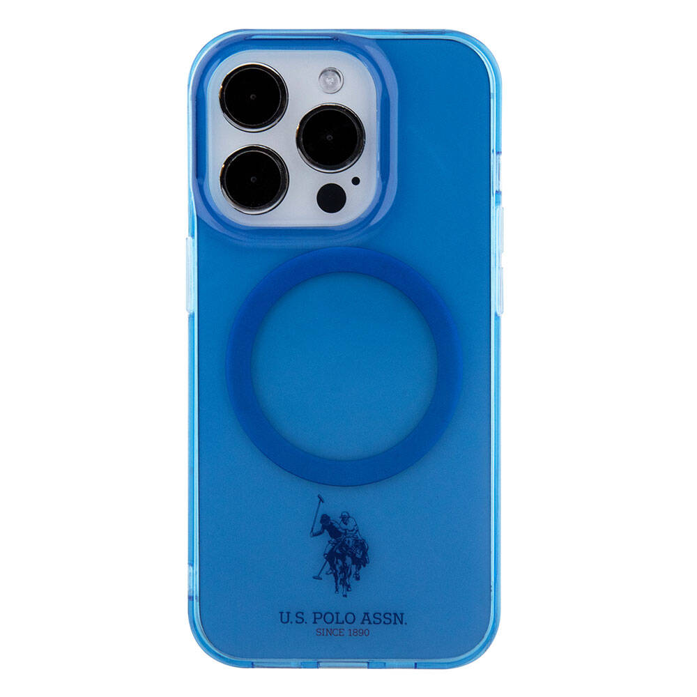 Apple iPhone 15 Pro Kılıf U.S. Polo Assn. Orjinal Lisanslı M-safe Şarj Özellikli Transparan Tasarım Kapak