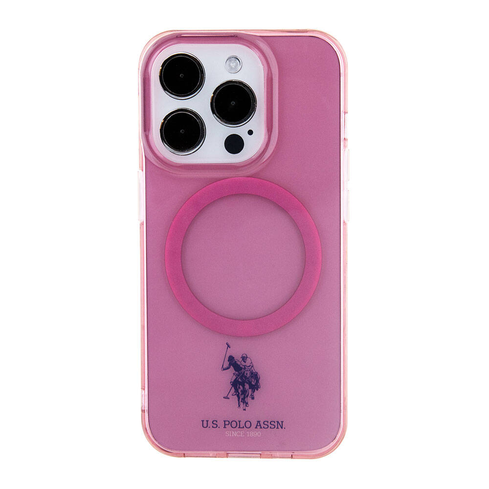 Apple iPhone 15 Pro Kılıf U.S. Polo Assn. Orjinal Lisanslı M-safe Şarj Özellikli Transparan Tasarım Kapak