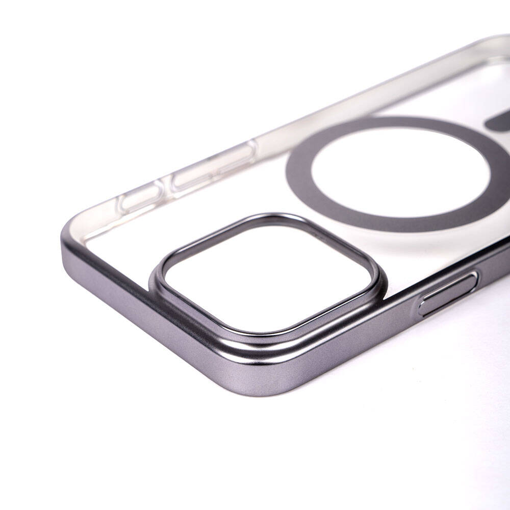 Apple iPhone 15 Pro Kılıf Wireless Şarj Özellikli Sert PC Zore Mat Riksos M-safe Kapak