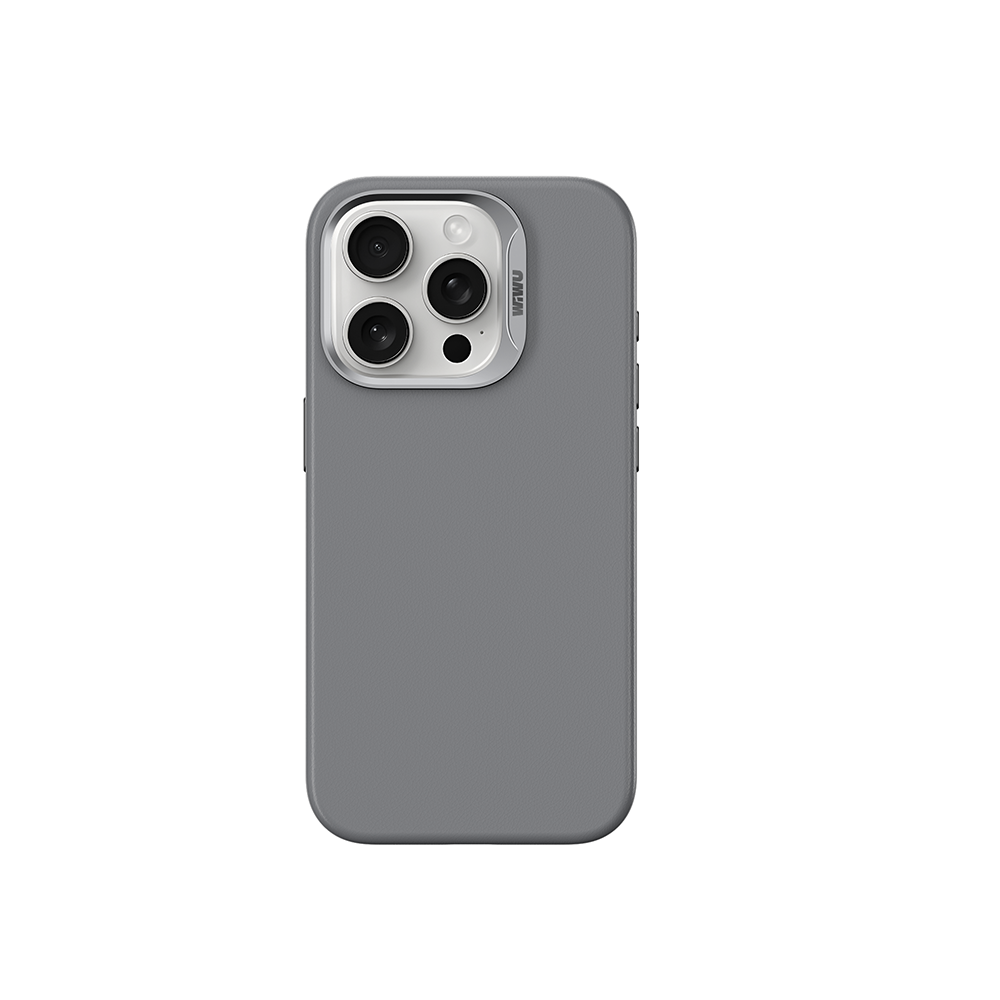 Apple iPhone 15 Pro Kılıf Wiwu SP-019 M-safe Şarj Özellikli Vegan Leather Deri Kapak