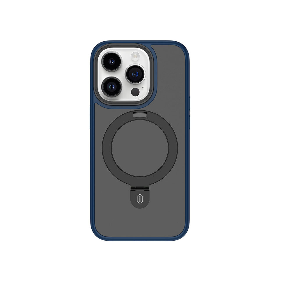 Apple iPhone 15 Pro Kılıf Wiwu ZMM-010 M-safe Şarj Özellikli Mat Arka Yüzey Standlı Kapak