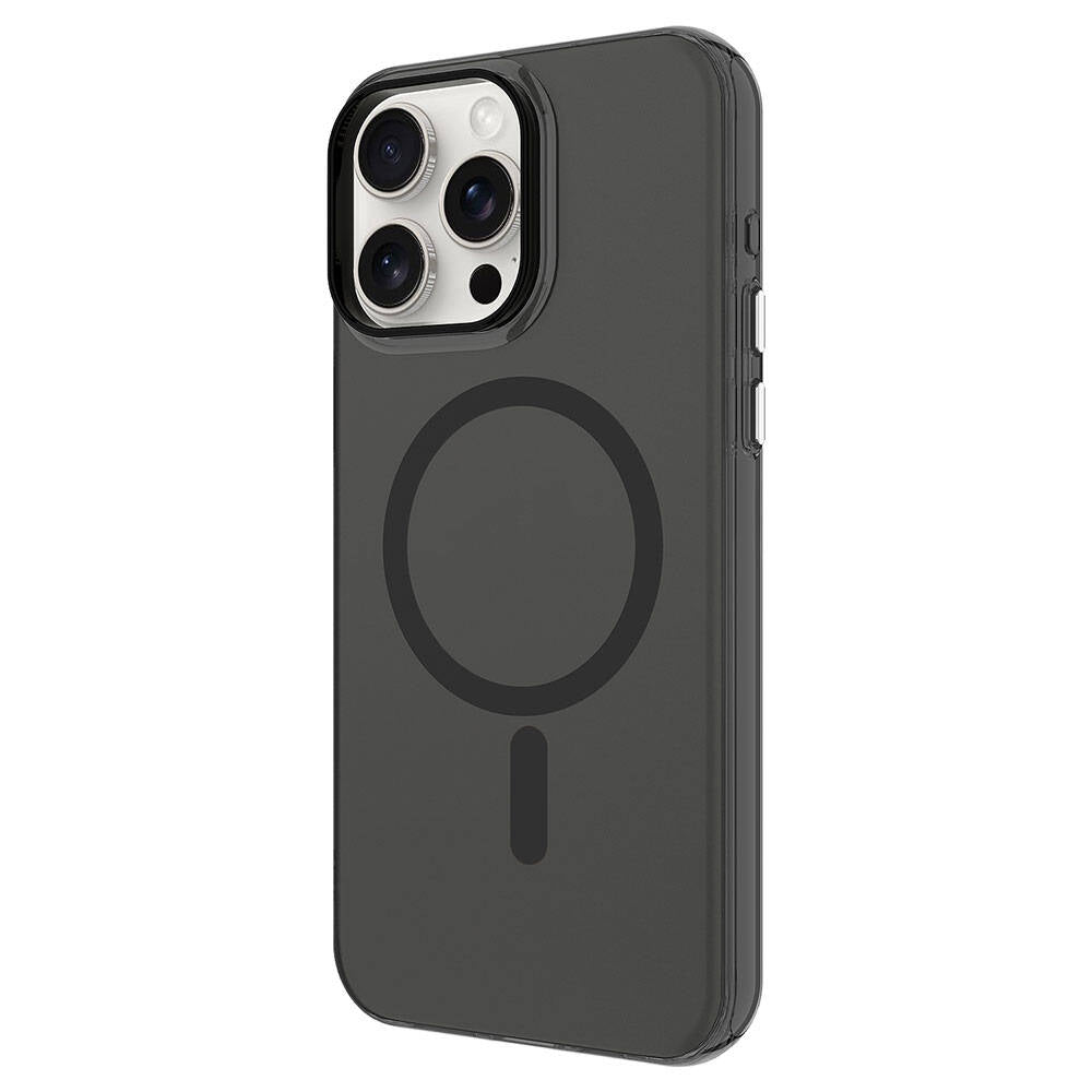 Apple iPhone 15 Pro Kılıf Zore M-safe Şarj Özellikli Buzlu Transparan C-Pro Sert Kapak