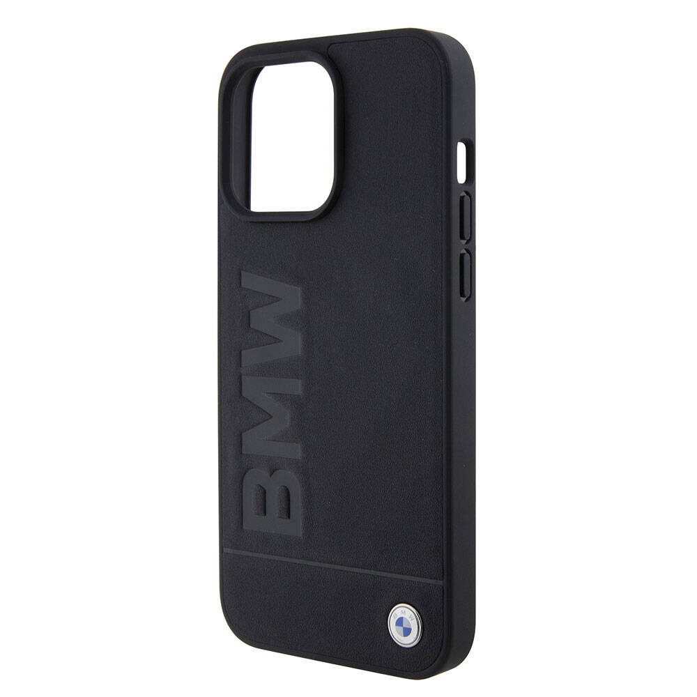 Apple iPhone 15 Pro Max Kılıf BMW Orjinal Lisanslı M-safe Şarj Özellikli Sıcak Damga Logolu Deri Kapak