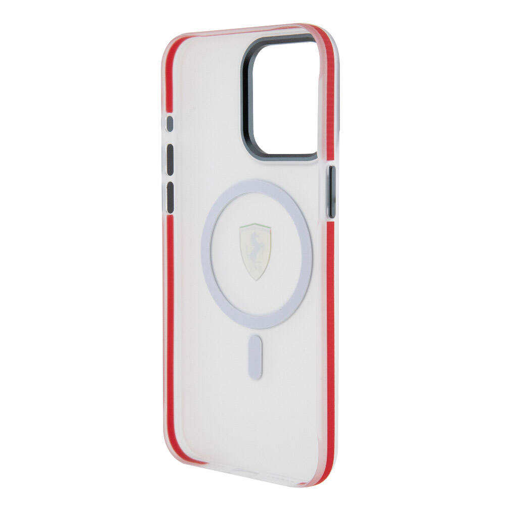 Apple iPhone 15 Pro Max Kılıf Ferrari Orjinal Lisanslı M-safe Şarj Özellikli Kontrast Bumper SF Ring Kapak
