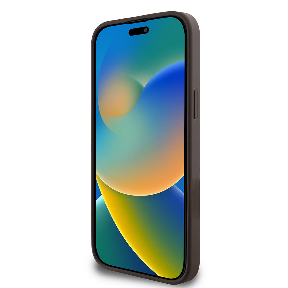 Apple iPhone 15 Pro Max Kılıf Guess Orjinal Lisanslı M-safe Şarj Özellikli 4G Desenli Çizgili Kartlıklı Kapak