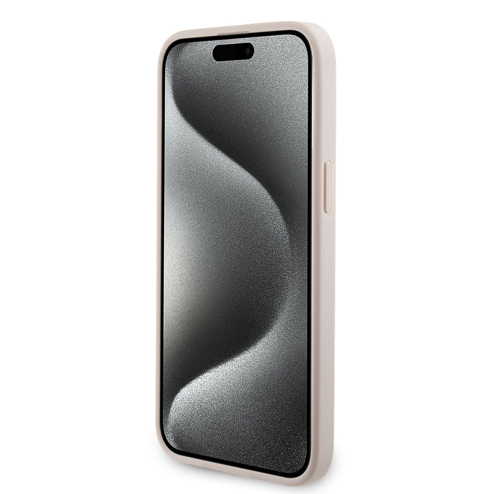 Apple iPhone 15 Pro Max Kılıf Guess Orjinal Lisanslı M-safe Şarj Özellikli 4G Şerit Tasarımlı Printed Kapak