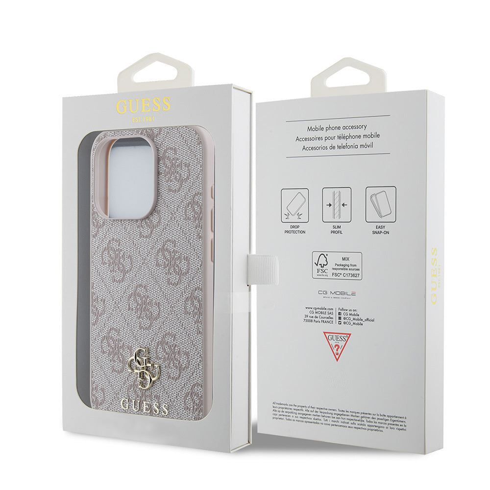 Apple iPhone 15 Pro Max Kılıf Guess Orjinal Lisanslı M-safe Şarj Özellikli Small 4G Classic Kapak