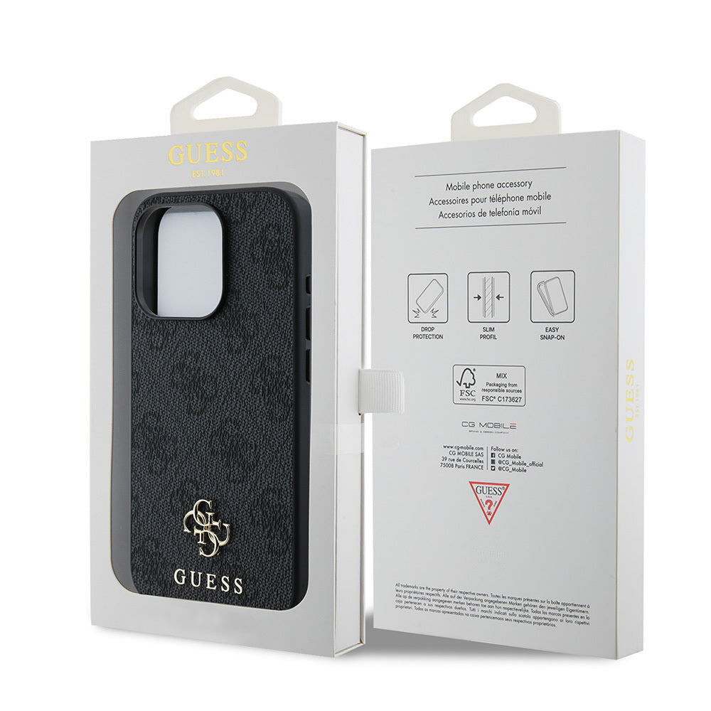 Apple iPhone 15 Pro Max Kılıf Guess Orjinal Lisanslı M-safe Şarj Özellikli Small 4G Classic Kapak