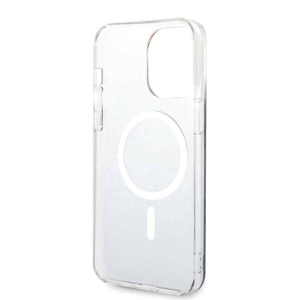 Apple iPhone 15 Pro Max Kılıf Guess Orjinal Lisanslı M-safe Şarj Özellikli Yazı Logolu 4G Desenli Kapak