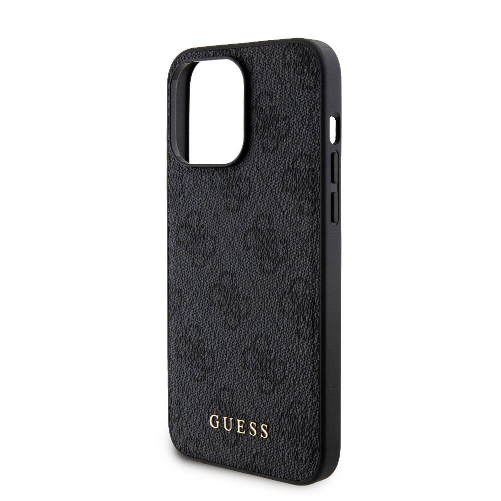 Apple iPhone 15 Pro Max Kılıf Guess Orjinal Lisanslı M-safe Şarj Özellikli Yazı Logolu 4G Desenli Kapak + Powerbank 5000mAh 2in1 Set