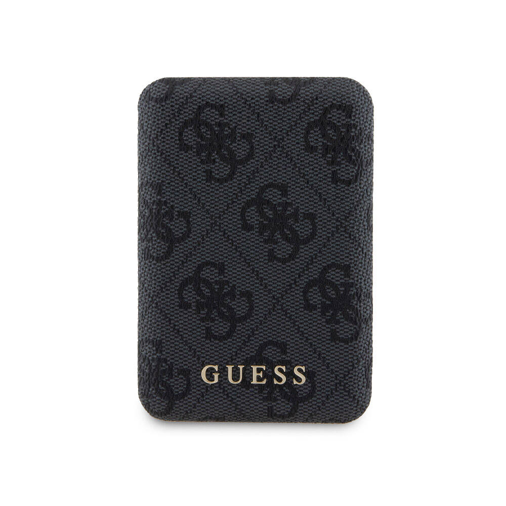 Apple iPhone 15 Pro Max Kılıf Guess Orjinal Lisanslı M-safe Şarj Özellikli Yazı Logolu 4G Desenli Kapak + Powerbank 5000mAh 2in1 Set