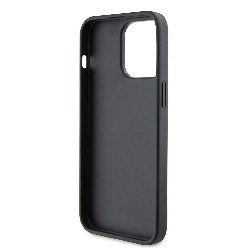 Apple iPhone 15 Pro Max Kılıf Karl Lagerfeld Kartlıklı Saffiano K&L Patch Orjinal Lisanslı Kapak