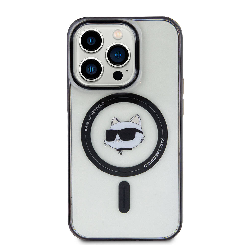 Apple iPhone 15 Pro Max Kılıf Karl Lagerfeld M-safe Şarj Özellikli IML Choupette Orjinal Lisanslı Kapak