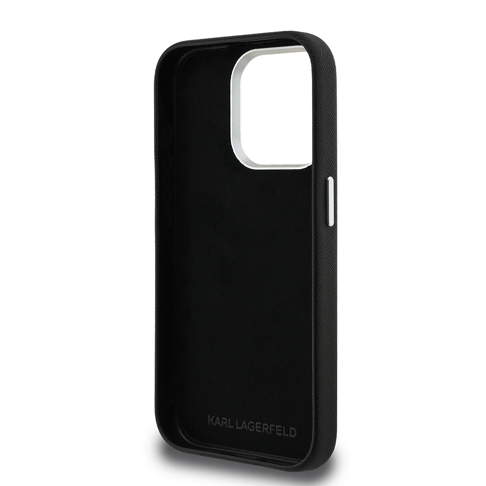 Apple iPhone 15 Pro Max Kılıf Karl Lagerfeld Orjinal Lisanslı K&C Heads Pin Kapak