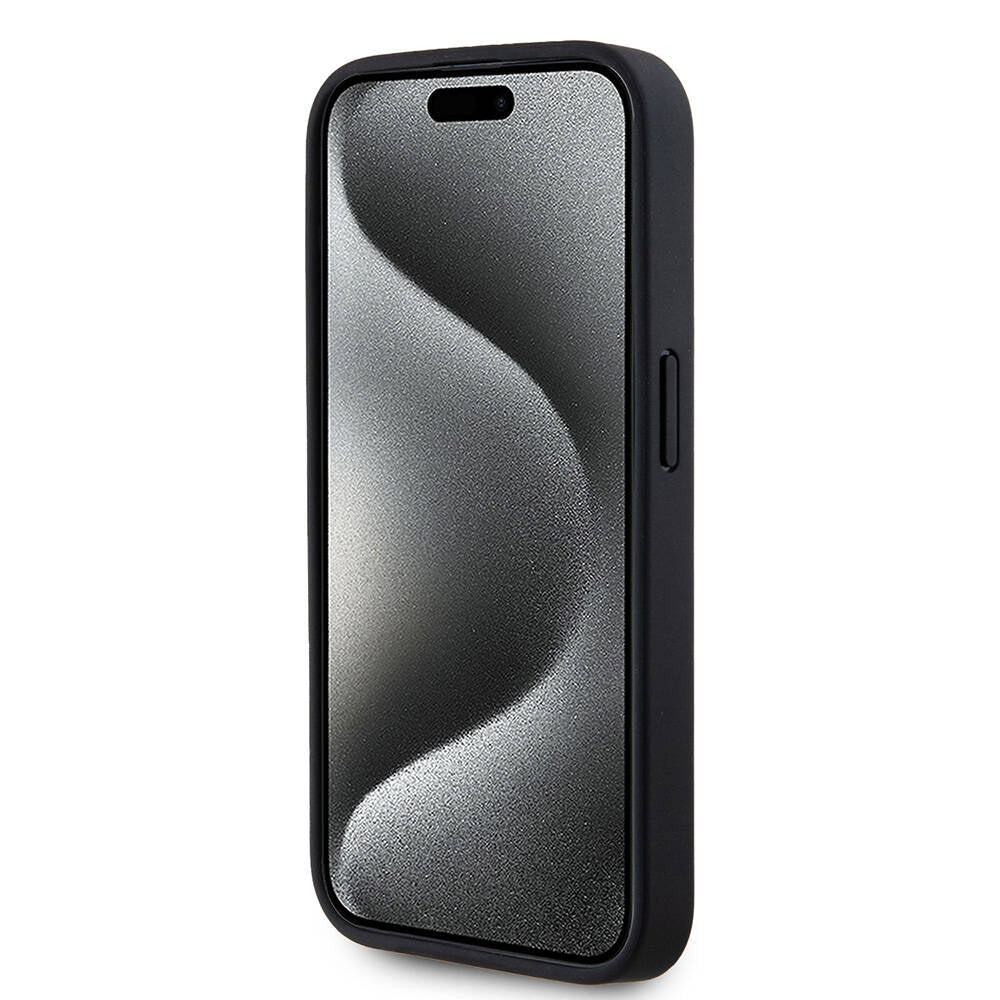 Apple iPhone 15 Pro Max Kılıf Karl Lagerfeld Orjinal Lisanslı M-safe Şarj Özellikli KL Yazılı Hot Stamp Kapak