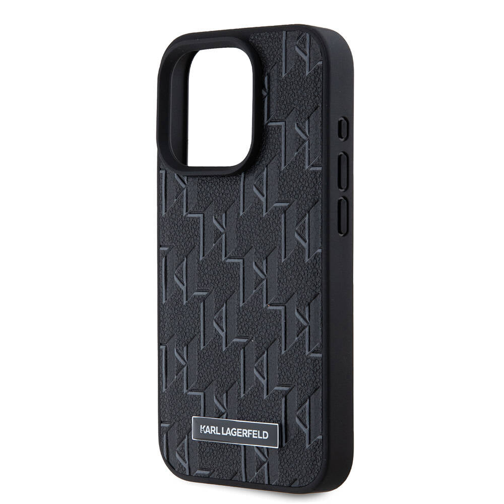 Apple iPhone 15 Pro Max Kılıf Karl Lagerfeld Orjinal Lisanslı M-safe Şarj Özellikli KL Yazılı Hot Stamp Kapak