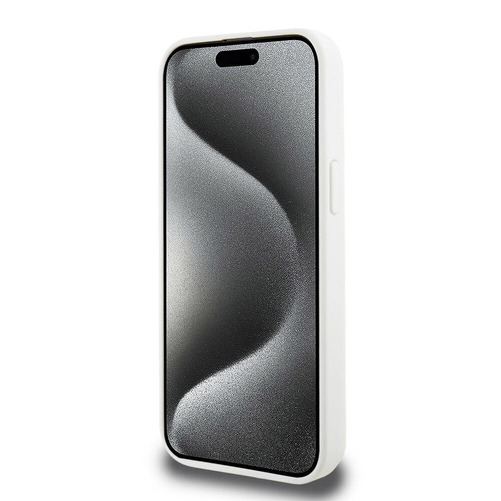 Apple iPhone 15 Pro Max Kılıf Lacoste Orjinal Lisanslı M-safe Şarj Özellikli PU Deri Görünümlü Kartlıklı Karışık Monogram Desenli Kapak
