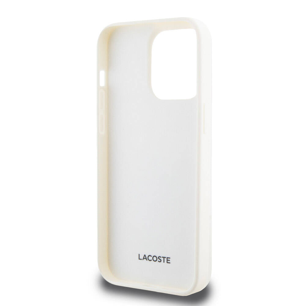 Apple iPhone 15 Pro Max Kılıf Lacoste Orjinal Lisanslı M-safe Şarj Özellikli PU Deri Görünümlü Kartlıklı Karışık Monogram Desenli Kapak