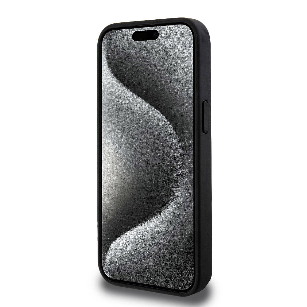 Apple iPhone 15 Pro Max Kılıf Lacoste Orjinal Lisanslı M-safe Şarj Özellikli PU Deri Görünümlü Kartlıklı Karışık Monogram Desenli Kapak