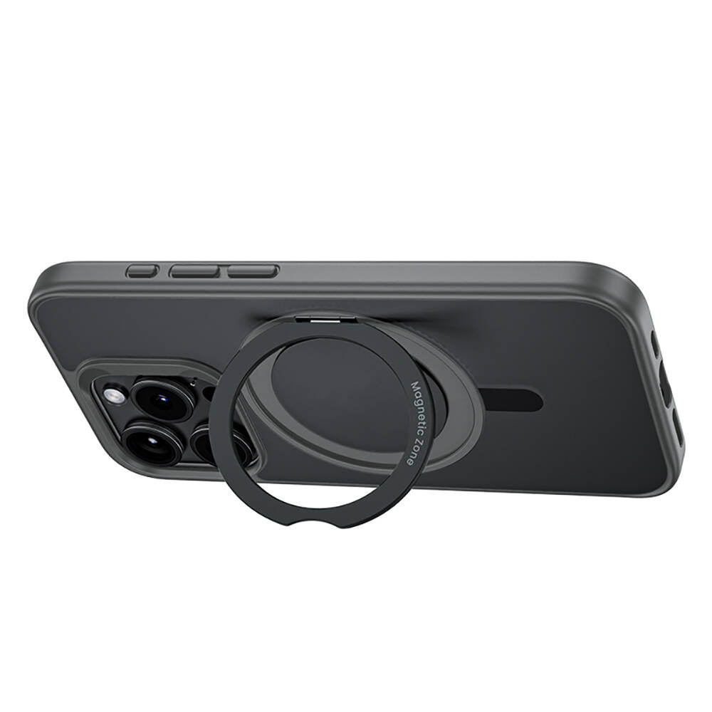 Apple iPhone 15 Pro Max Kılıf M-safe Şarj Özellikli 360° Dönebilen Benks Pop Stand Kapak