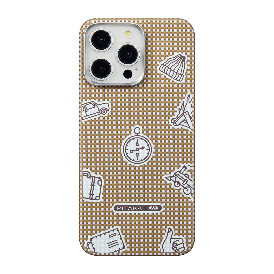 Apple iPhone 15 Pro Max Kılıf M-safe Şarj Özellikli Awa Tasarımlı 1500D Aramid Fiber Pitaka Ultra-Slim Classic Serisi Canyon Kapak