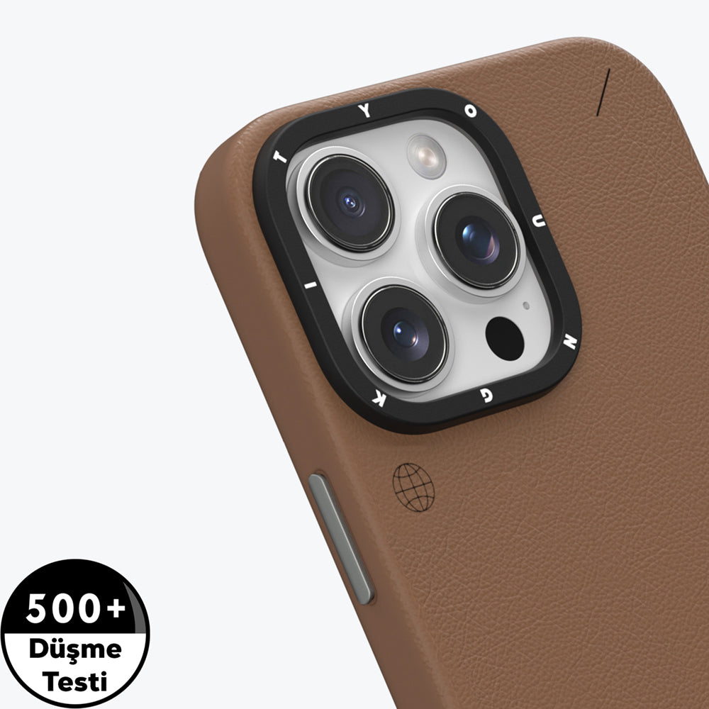 Apple iPhone 15 Pro Max Kılıf M-safe Şarj Özellikli Basit Mat Deri Desenli Youngkit Tech Fashion Serisi Kapak