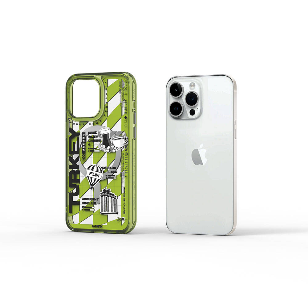 Apple iPhone 15 Pro Max Kılıf M-safe Şarj Özellikli Desenli Wiwu Turkey A Serisi Kapak