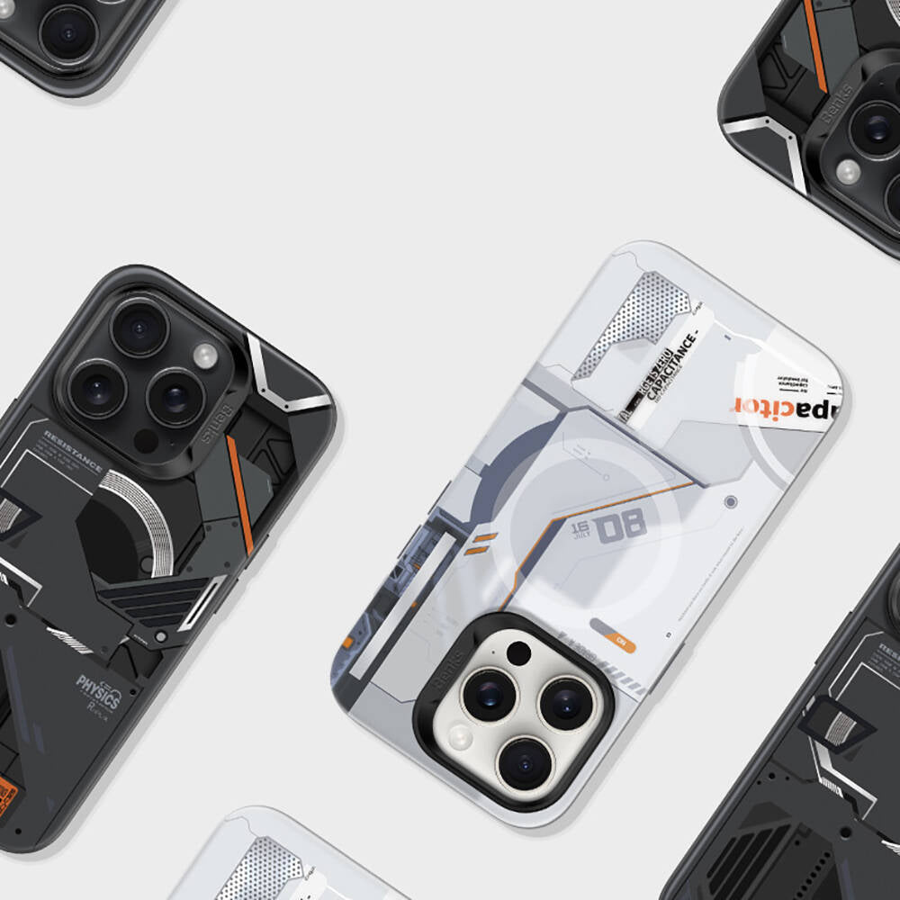 Apple iPhone 15 Pro Max Kılıf M-safe Şarj Özellikli Mekanik Tasarımlı Benks Perspective Serisi Kapak