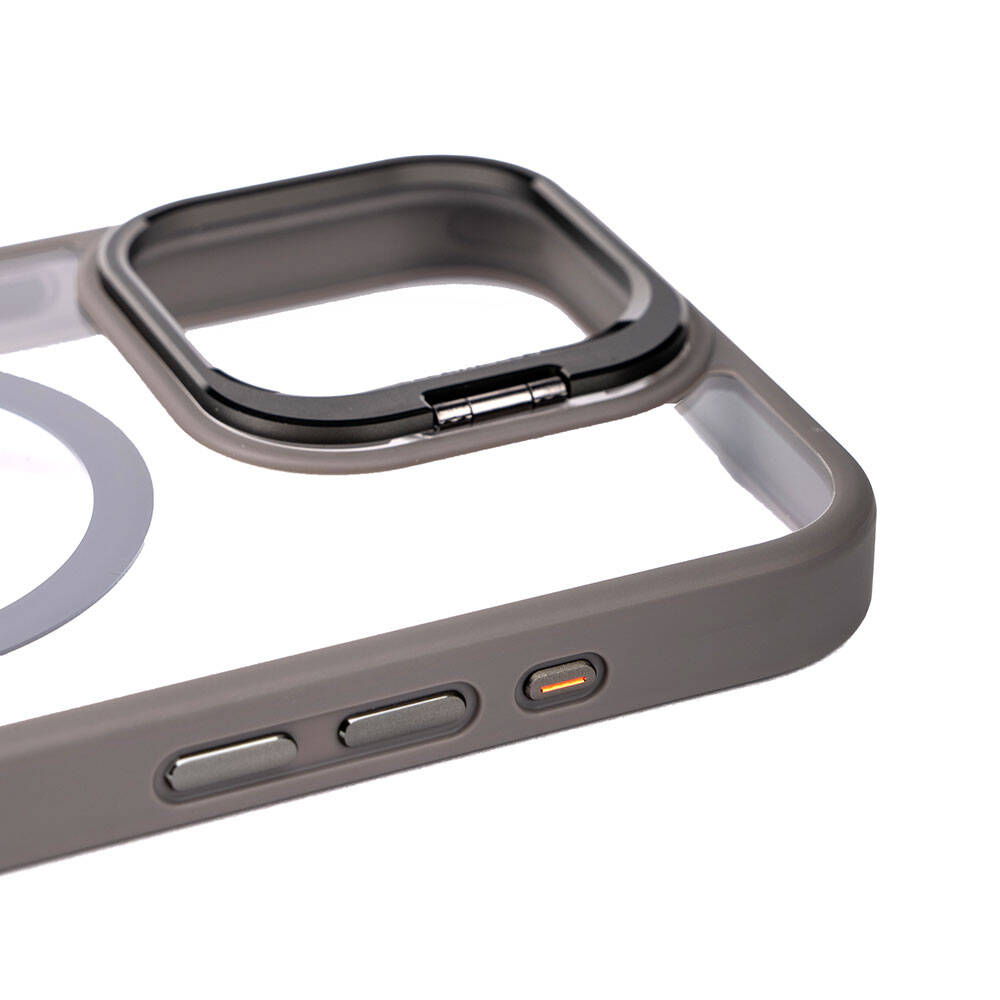 Apple iPhone 15 Pro Max Kılıf M-safe Şarj Özellikli Standlı Zore M-safe Klon Lensli Kapak