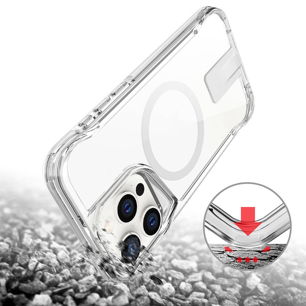 Apple iPhone 15 Pro Max Kılıf M-safe Şarj Özellikli Zore T-Max Standlı Kapak