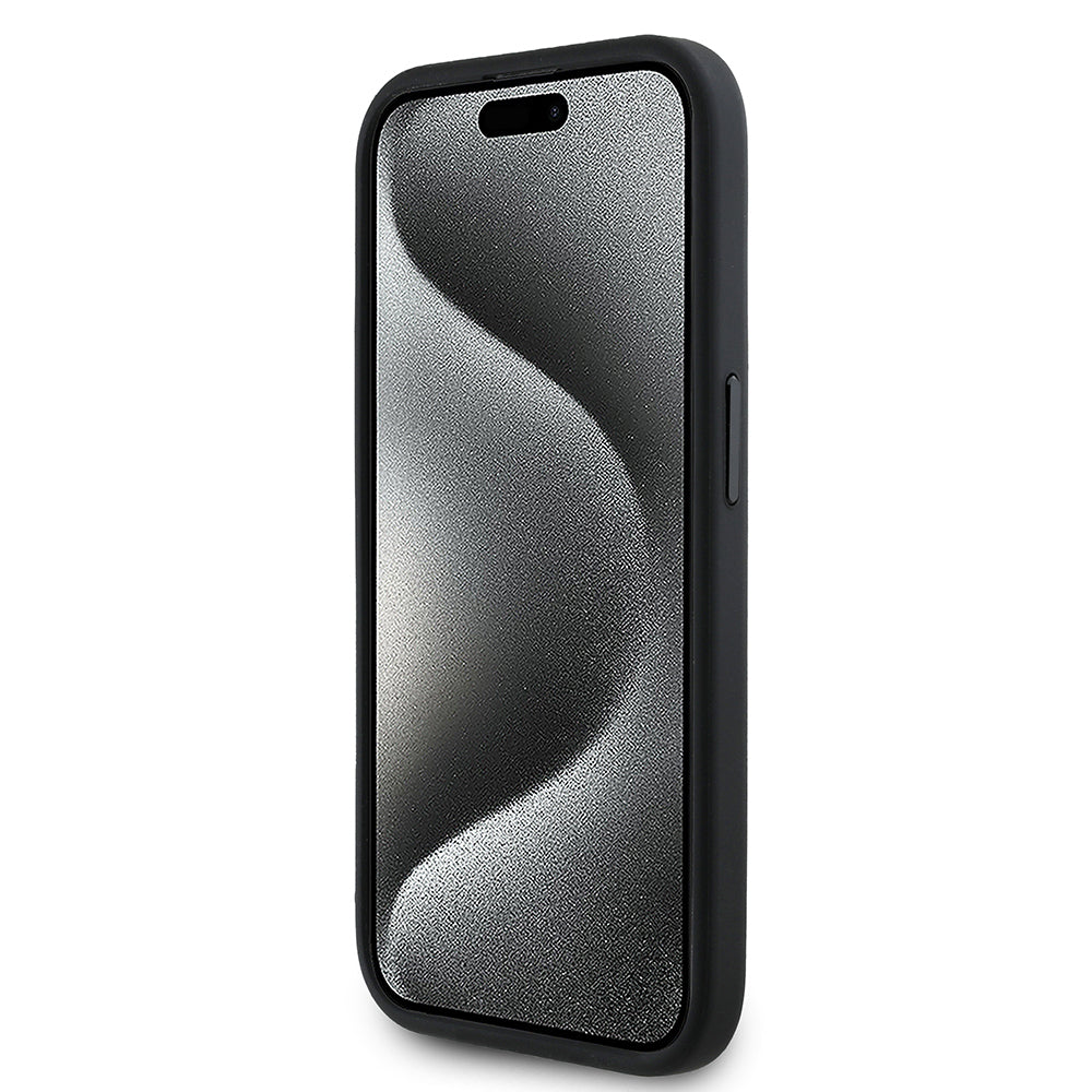 Apple iPhone 15 Pro Max Kılıf Redbull Orjinal Lisanslı M-safe Şarj Özellikli Kırmızı Halka ve Logo Kabartmalı PU Deri Kapak