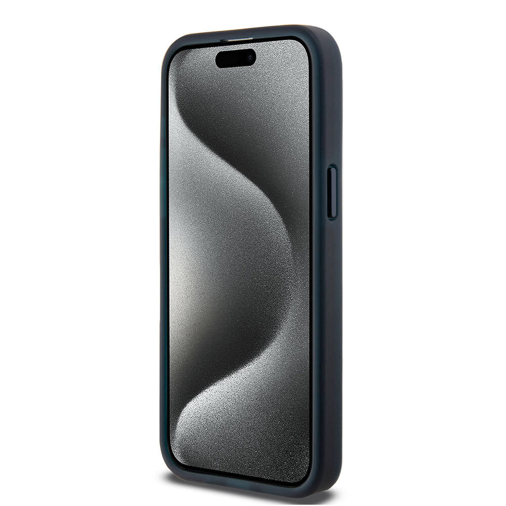 Apple iPhone 15 Pro Max Kılıf TUMI Orjinal Lisanslı M-safe Şarj Özellikli Buzlanmış Saydam Fırça Kamuflajı Desenli Kapak