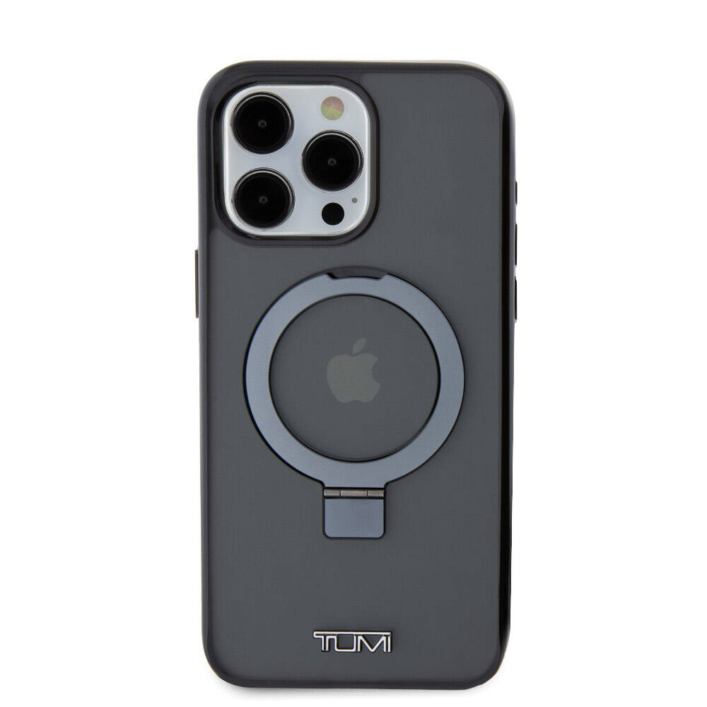 Apple iPhone 15 Pro Max Kılıf TUMI Orjinal Lisanslı M-safe Şarj Özellikli PC TPU Metal Logolu Ring Standlı Kapak