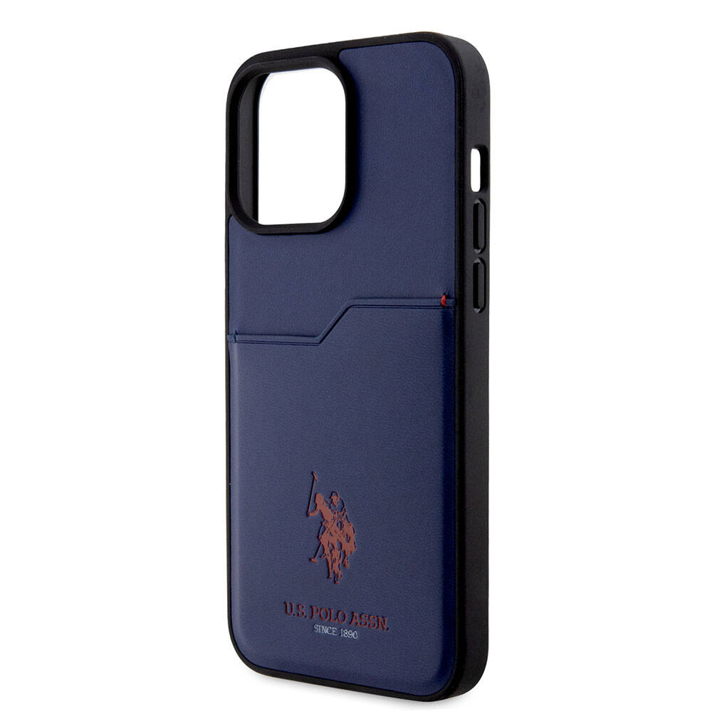 Apple iPhone 15 Pro Max Kılıf U.S. Polo Assn. Orjinal Lisanslı Baskı Logolu PU Kartlıklı Kapak