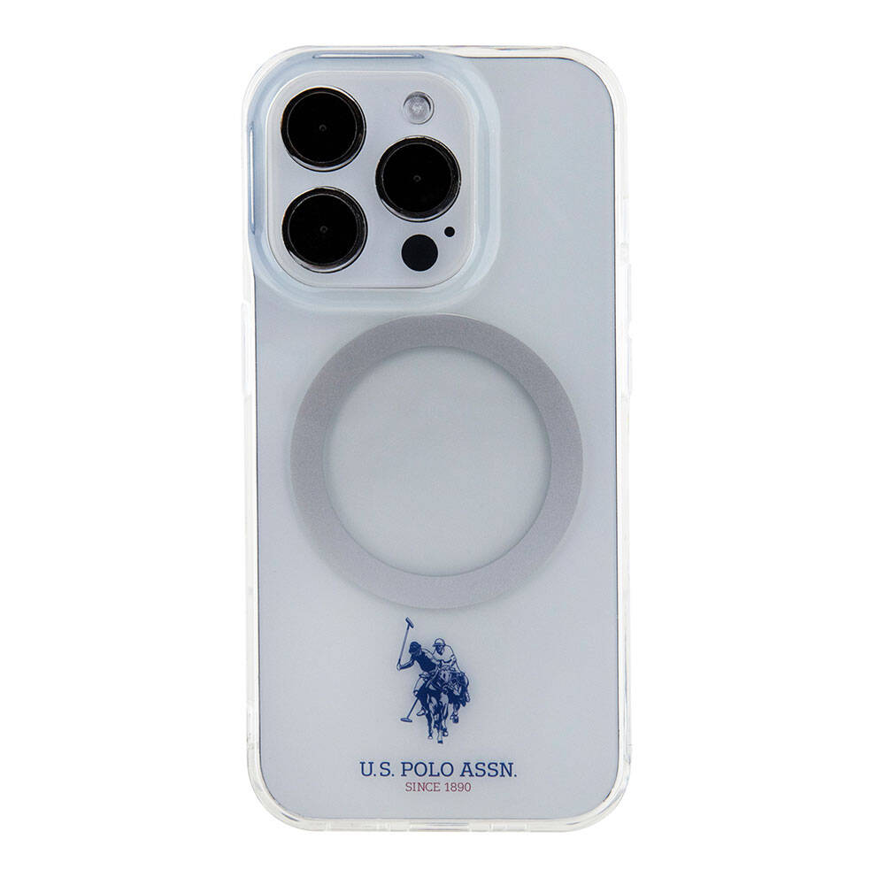 Apple iPhone 15 Pro Max Kılıf U.S. Polo Assn. Orjinal Lisanslı M-safe Şarj Özellikli Transparan Tasarım Kapak