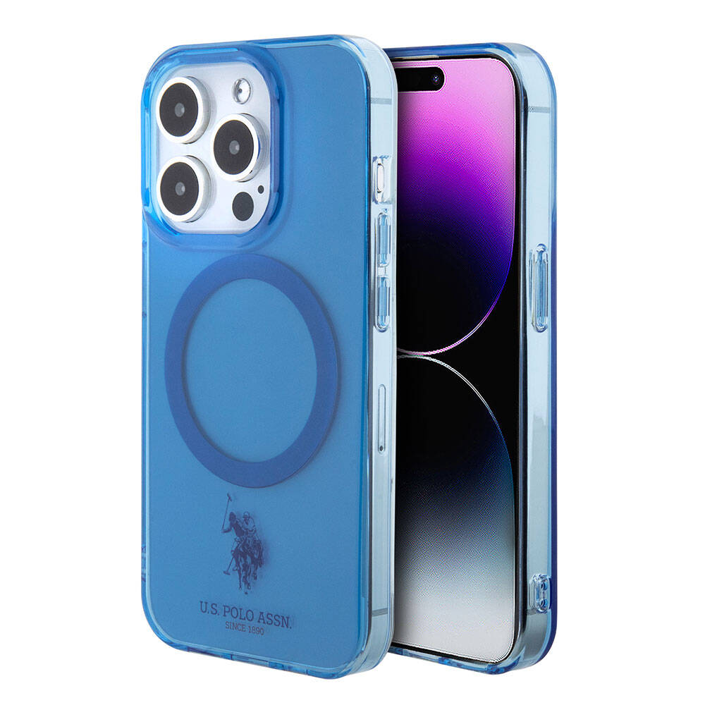 Apple iPhone 15 Pro Max Kılıf U.S. Polo Assn. Orjinal Lisanslı M-safe Şarj Özellikli Transparan Tasarım Kapak