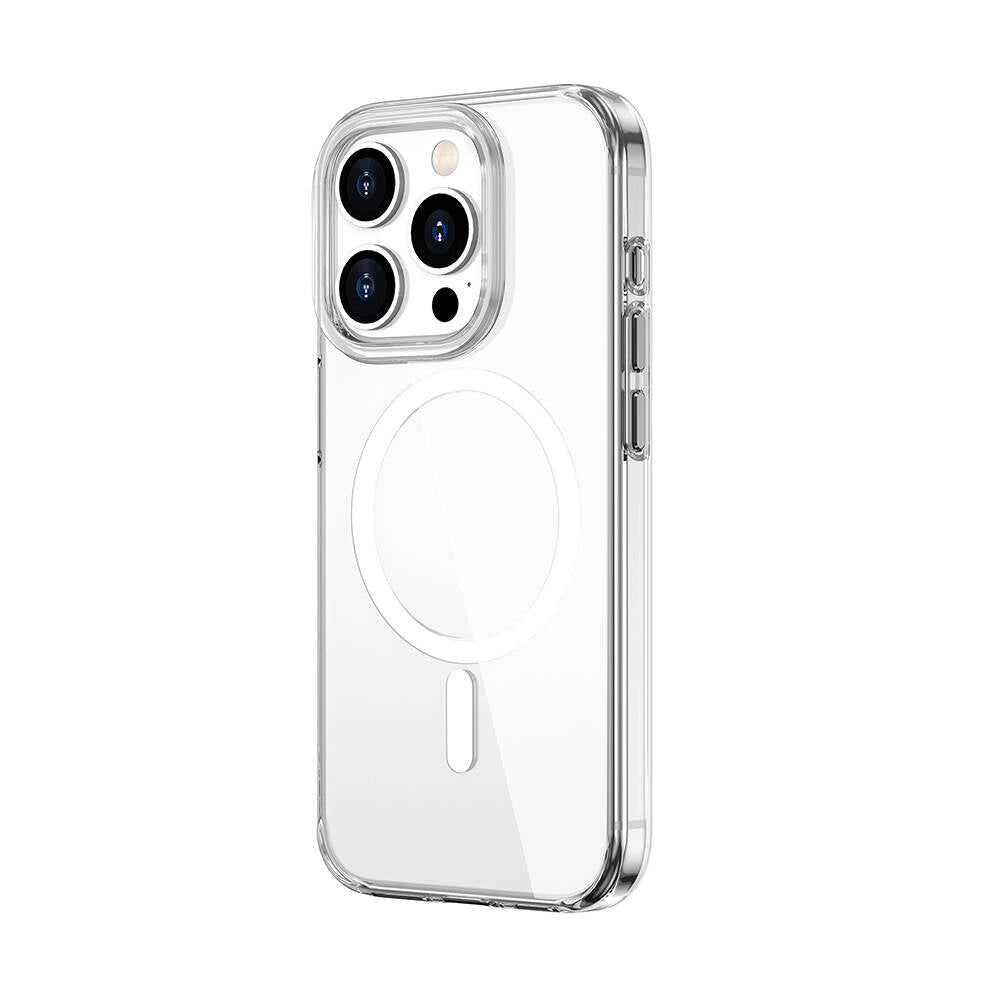 Apple iPhone 15 Pro Max Kılıf Wiwu BC-022 M-safe Şarj Özellikli Şeffaf Transparan Kapak