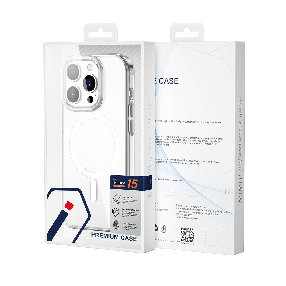 Apple iPhone 15 Pro Max Kılıf Wiwu FYY-014 M-safe Şarj Özellikli Şeffaf Kapak
