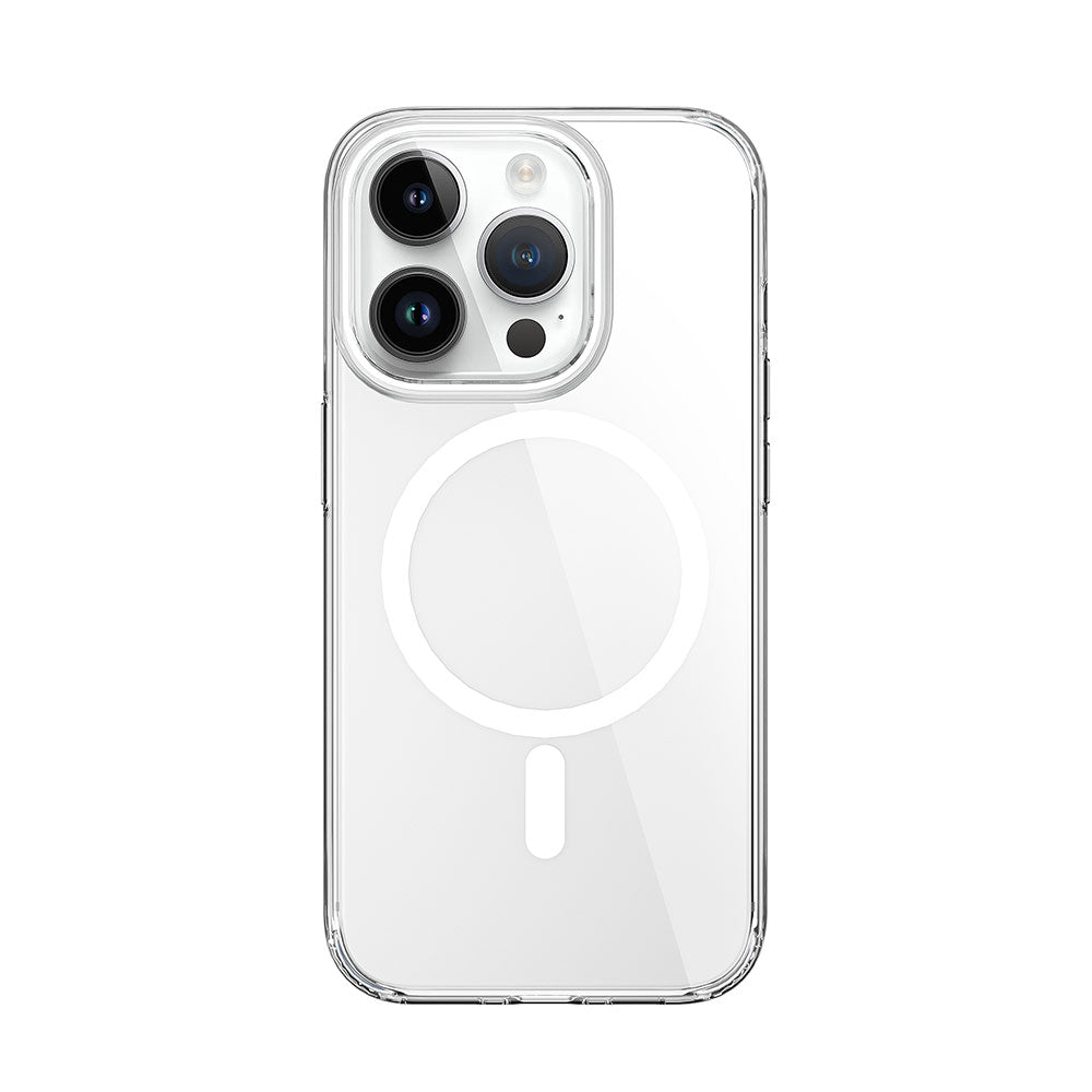 Apple iPhone 15 Pro Max Kılıf Wiwu ZYS-013 M-safe Şarj Özellikli Renkli Kamera Çerçeveli Şeffaf Jelly Kapak