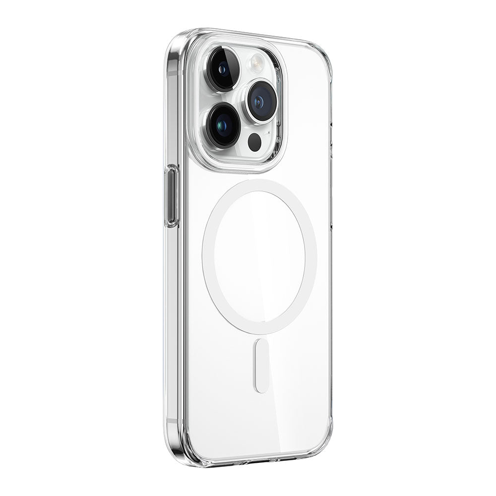 Apple iPhone 15 Pro Max Kılıf Wiwu ZYS-013 M-safe Şarj Özellikli Renkli Kamera Çerçeveli Şeffaf Jelly Kapak
