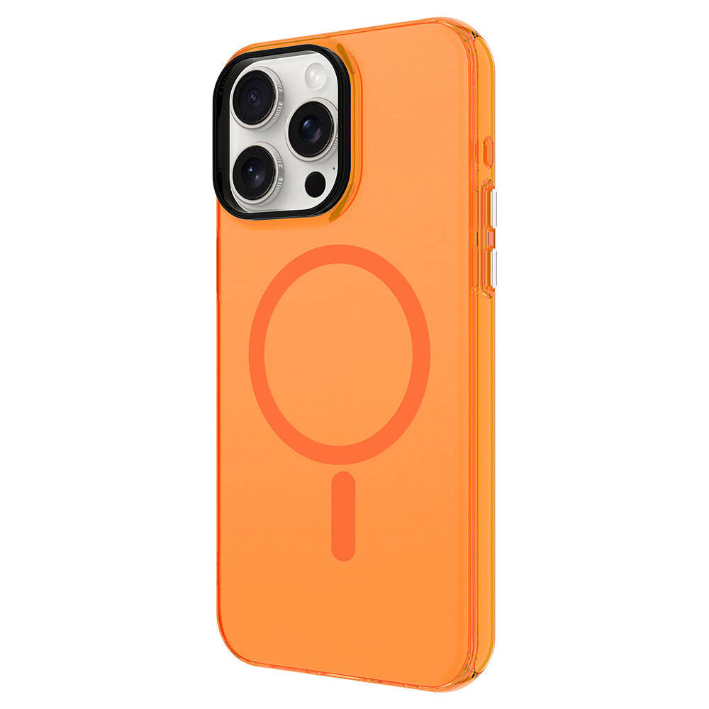 Apple iPhone 15 Pro Max Kılıf Zore M-safe Şarj Özellikli Buzlu Transparan C-Pro Sert Kapak