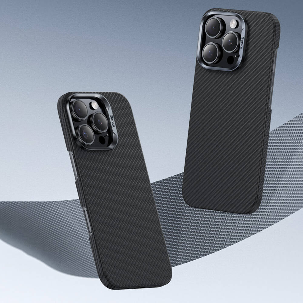 Apple iPhone 16 Kılıf Benks M-safe Şarj Özellikli Magnetik ArmorAir 600D Kevlar Fiber Kapak