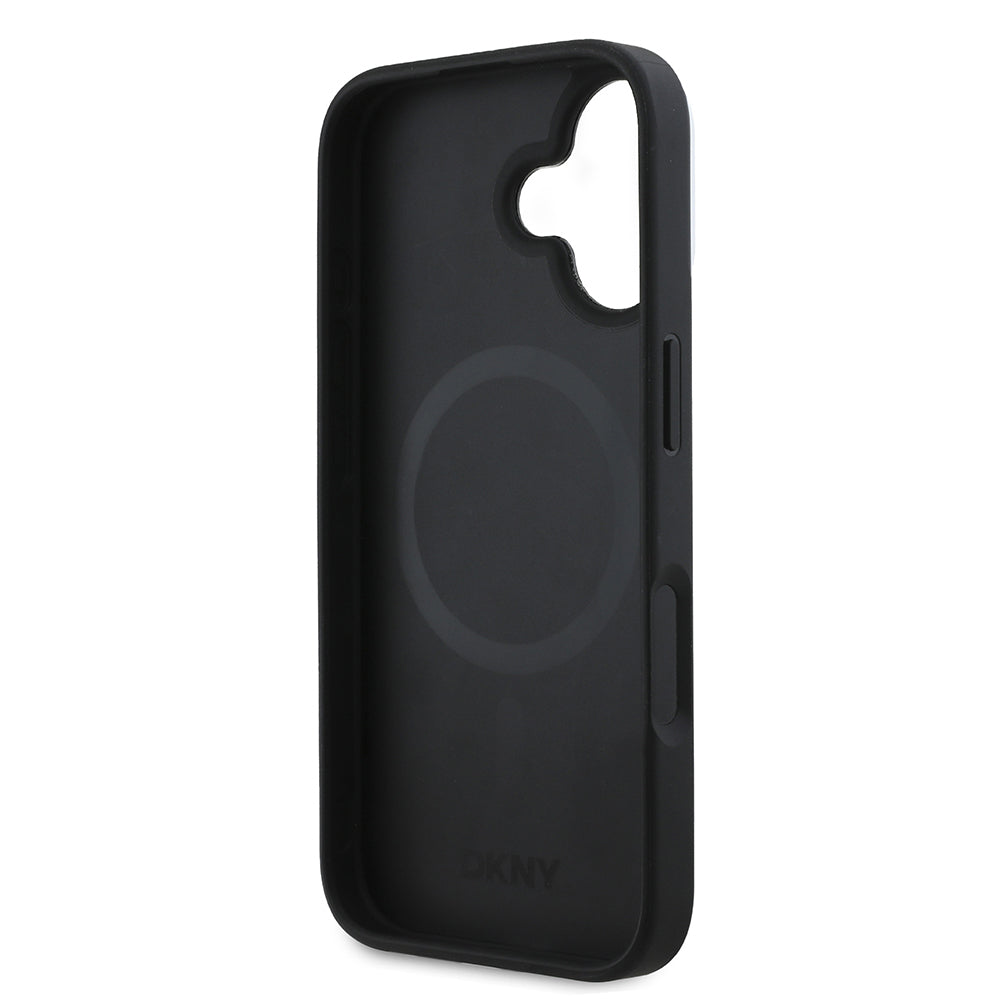 Apple iPhone 16 Kılıf DKNY Orjinal Lisanslı M-safe Şarj Özellikli 3D Yazılı Checkered Pattern Kapak